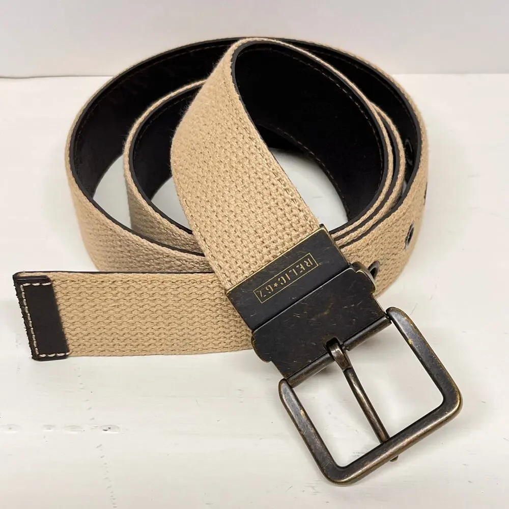 Relic G7 Canvas Leather Reversible Belt Unisex Size 40